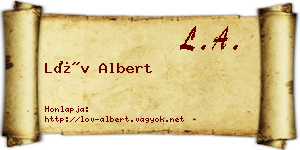 Löv Albert névjegykártya